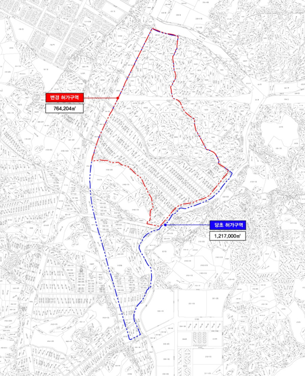토지거래계약 허가구역 변경 결정(안)도
