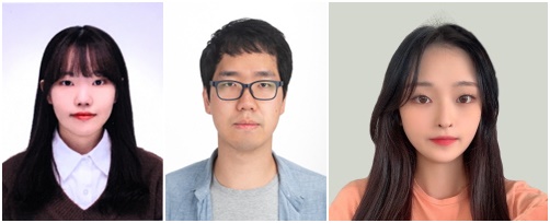 왼쪽부터 한밭대학교 화학생명공학과 윤소희, 제갈석 대학원생, 김지원 학부생