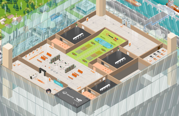 한화토탈에너지스가 메타버스 공간에 구축한 가상 면접장 이미지