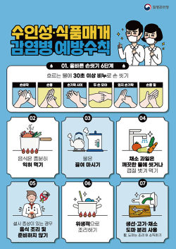 수인성·식품매개 감염병 예방 수칙 홍보 전단