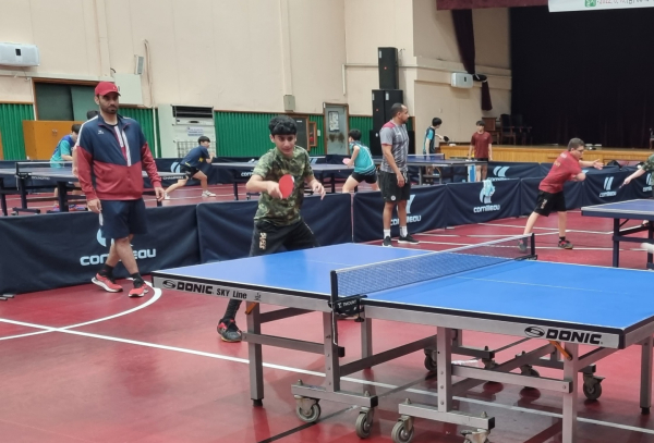 카타르 주니어 탁구대표팀 대전동산중에서 전지훈련 모습