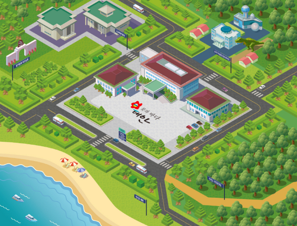 메타버스 태안군 사회적경제 온라인 홍보관 외부 모습.