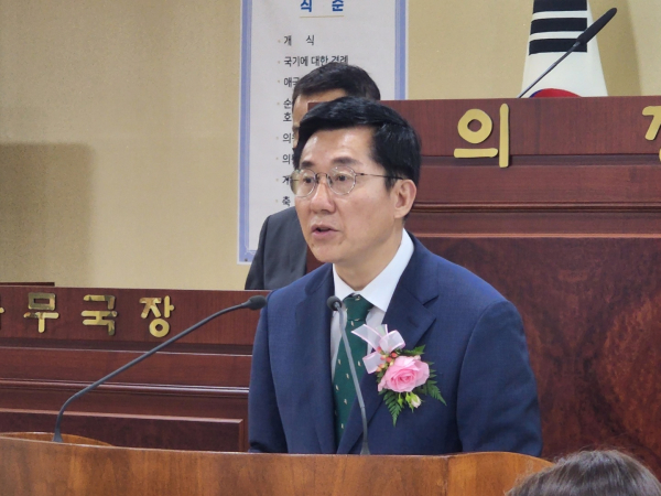 축사를 하는 박경귀 아산시장/박동혁 기자