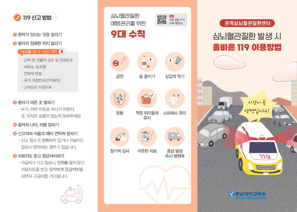 심뇌혈관질환 발생 시 올바른 119 이용방법 리플릿