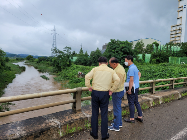 부시장 점검(고대면 배다리뜰 배수로)