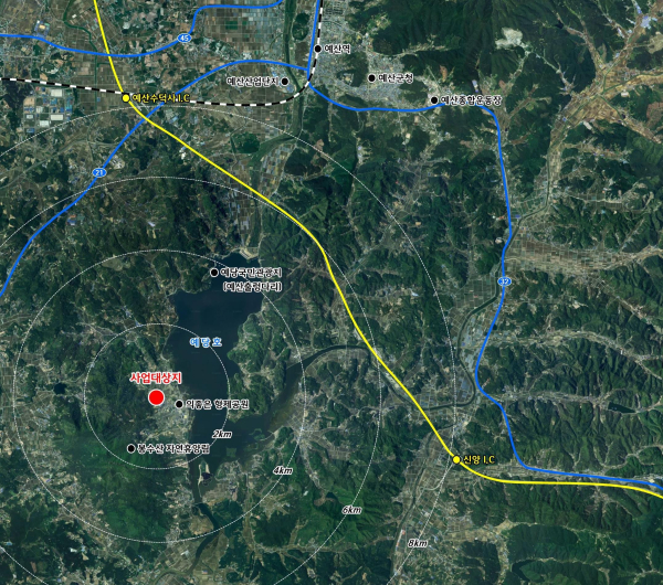 교촌 관광휴양형 지구단위계획 위치도