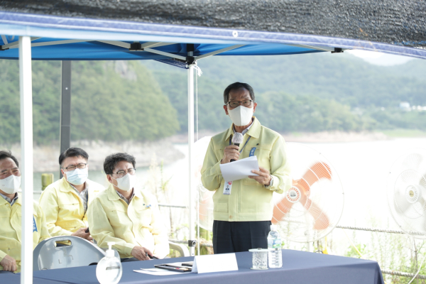 24일 나주호에서 열린 을지연습 실제훈련에서 이병호사장은 실전같은 훈련으로 비상대비 태세 역량을 강화해 국민의 생명과 안전을 지키는데 최선을 다하자고 말했다