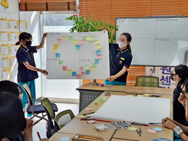 도마실 마을 브랜딩 프로젝트에 앞서 브레인스토밍 장면