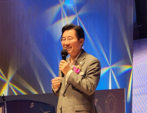 축사를 하는 박경귀 아산시장/박동혁 기자