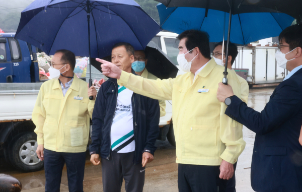 김동일 보령시장, 태풍 ‘힌남노’대비 사전 점검 모습