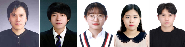 왼쪽부터 천성진(49), 박원종(38), 김채원(21), 이슬기(30) , 김현(27)