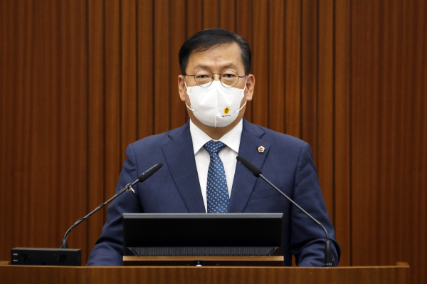 5분 발언하는 유인호 세종시의회 의원