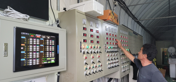 지역 맞춤형 양송이 재배 공조시스템 운영 장면