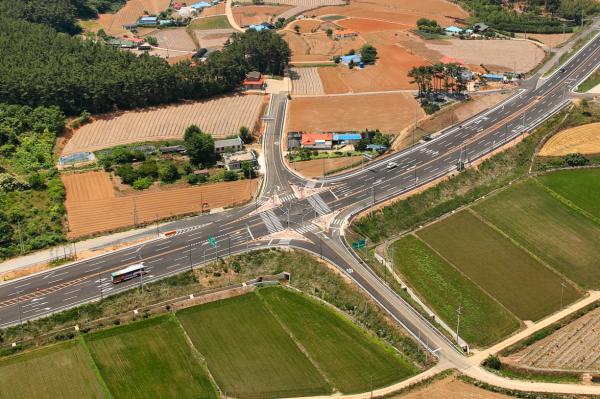 국도 감응신호 구축사업 선정 (교차로 부분 확대)