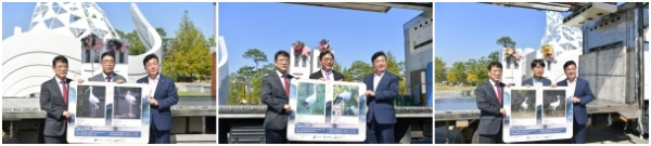 황새 보호 업무협약 및 이송 행사 기념 촬영