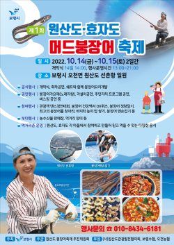 제1회 원산도·효자도 머드붕장어 축제  포스터