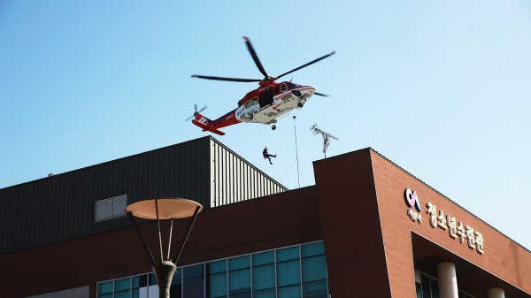 지난 12일 서산문화복지센터에서 실시한 2022년 재난대비 상시훈련 장면