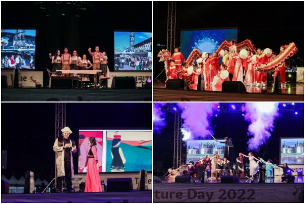 (위쪽부터 시계방향) 솔브릿지 컬쳐데이 독일, 베트남, 프랑스, 카자흐스탄 공연 모습