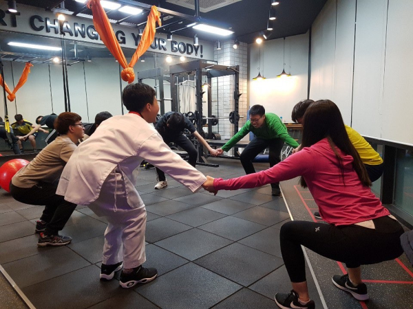 홍성군장애인스포츠센터가 2022년 우수장애인체육시설 선정 사업 진행 모습