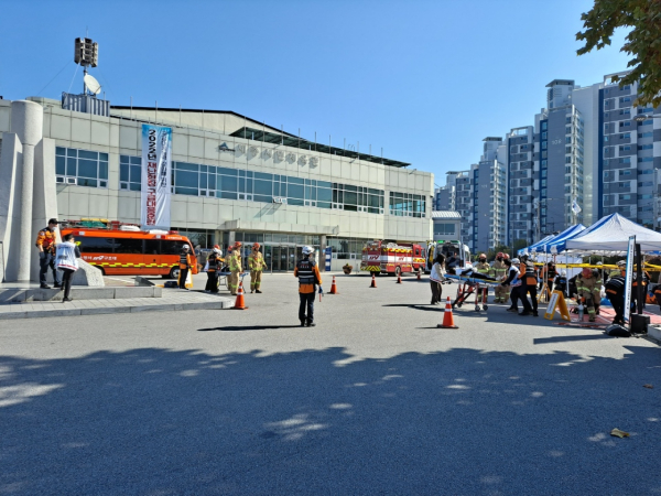 세종시 조치원소방서 구급대응훈련 모습