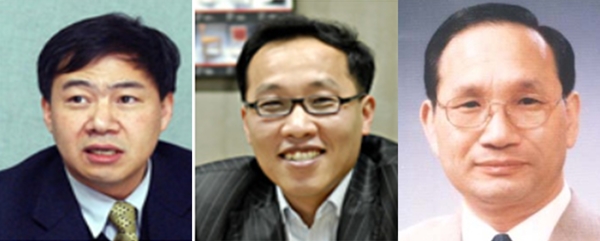 사진 왼쪽부터 김욱 행정학과 교수, 박인규 건축학과 교수, 이기창 전 호서대 교수(가나다순)