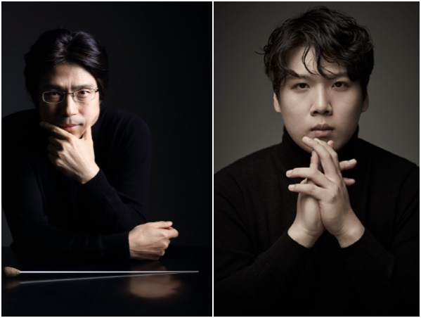 (좌) 지휘자 류명우, (우) 피아노 박종해