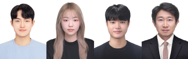 (왼쪽부터) 박성준, 최지훈, 이재은 학생, 김태훈 교수
