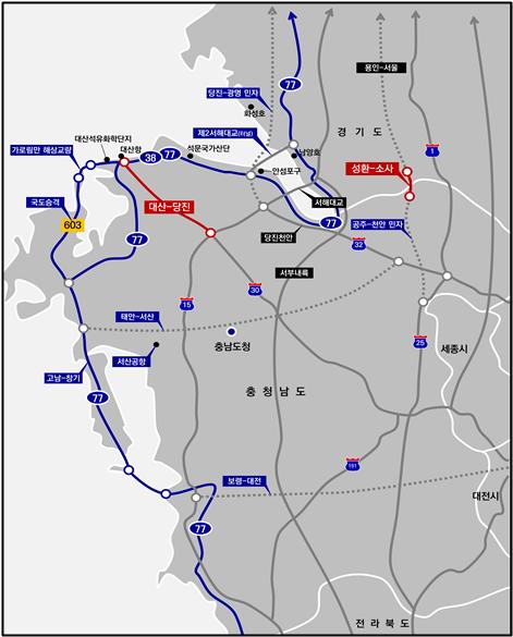 대산-당진 고속도로, 성환-소사 국도 연계 도로망(계획