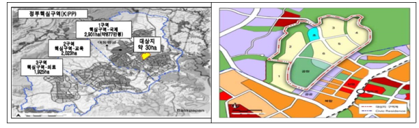 인니 신수도 공무원주택 시범사업 현황 / (위치도) 정부핵심구역(KIPP) 내 1구역에 위치