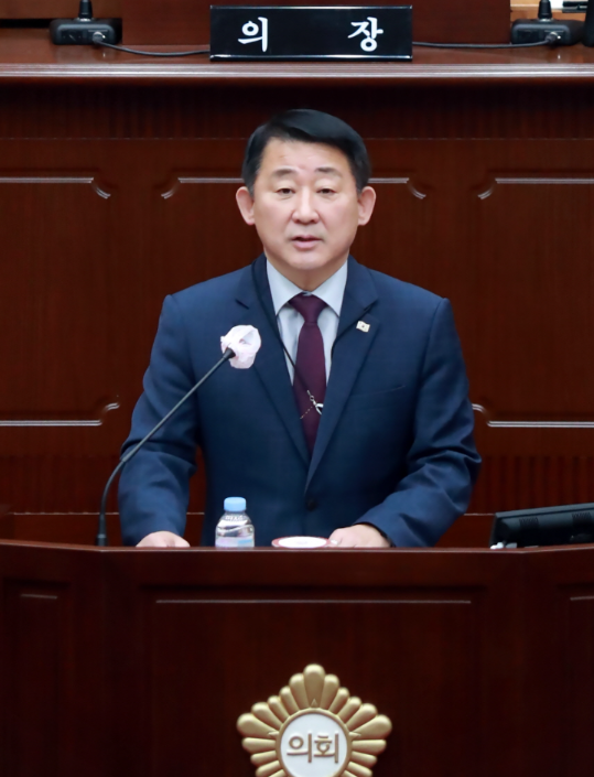 5일 시정 연설하는 서철모 서구청장