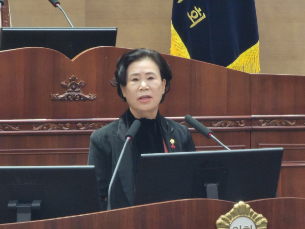 5분 발언을 하는 김행금 의원/박동혁 기자