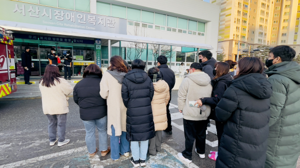 안전교육 및 합동소방훈련 진행 모습