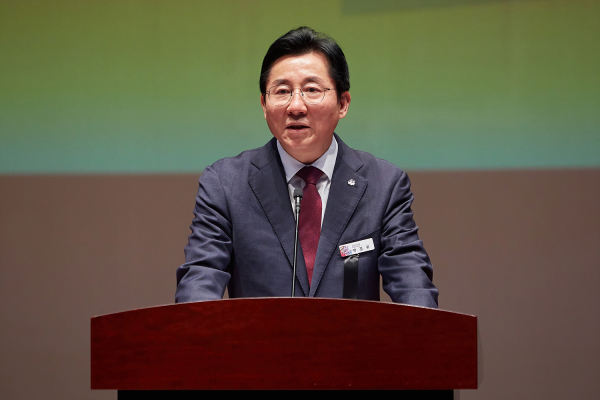 월례모임 진행 중인 박경귀 시장/아산시 제공