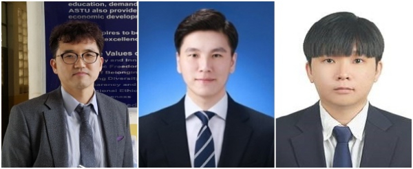 (왼쪽부터) 이재범 교수, 제1저자 곽주용 박사과정생, 공동저자 원유광 박사과정생