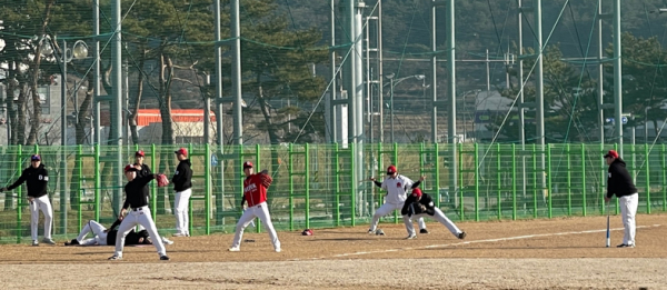 대덕대학교 야구부 동계전지훈련 진행 모습