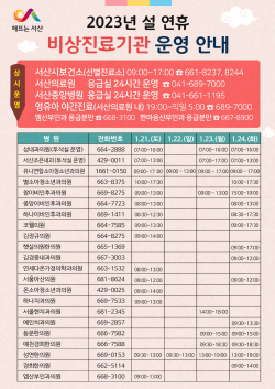 설날 연휴 응급진료체계 홍보물