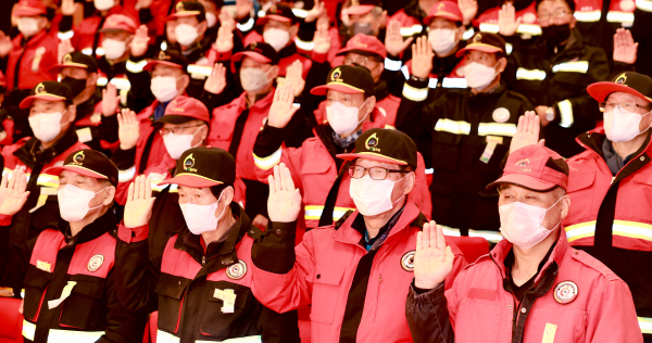 3일 보령시청소년수련관에서 산불전문예방진화대 및 산불감시진화대 발대식 개최