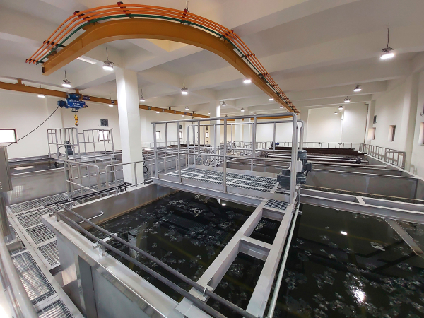 하수처리수 재이용시설이 가동되는 모습