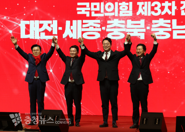 왼쪽부터 국민의힘 황교안, 안철수, 천하람, 김기현 당 대표 후보