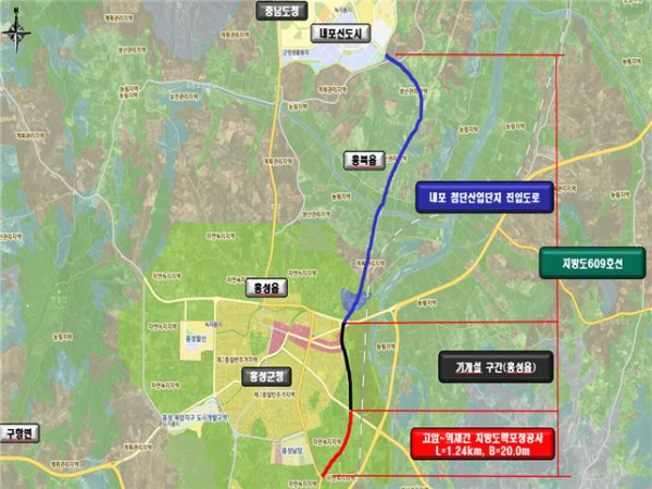 홍성 고암-역재 확포장 공사 구간 위치도(건설본부)