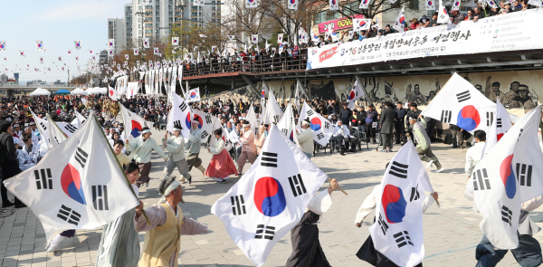 지난 2019년 3.16인동장터 만세운동 모습