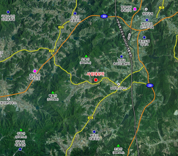 50년 폐허 구봉광산 부지에 전국 최대 파크골프장 조성된다. 사업대상지 위치도.