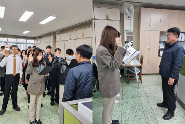 3일 서산시청 주택과 직원들이 사무실에서 청렴의 날을 운영하는 모습