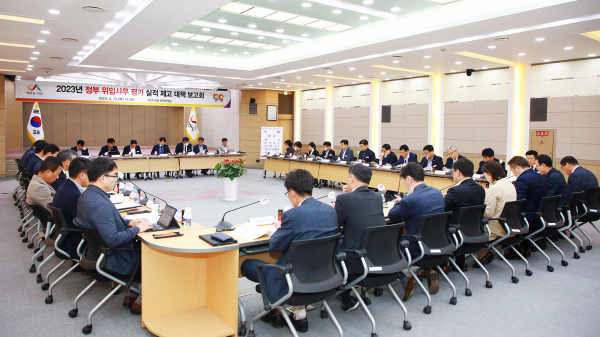 13일 구상 부시장 주재로‘정부 위임사무 시‧군 평가 실적 제고 대책 보고회’ 개최 모습