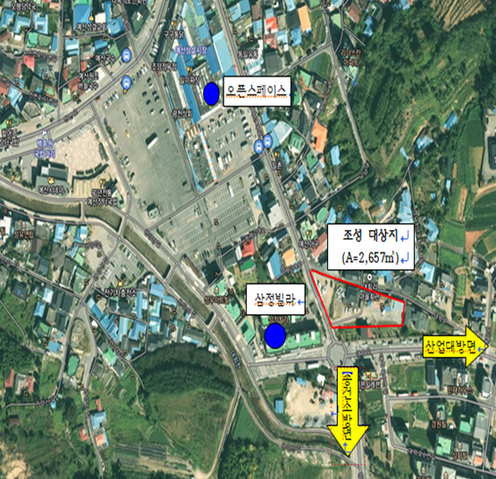 예산시장 주차타워 위치도