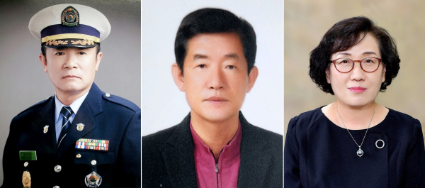 군민대상 수상자 모습(왼쪽부터 지대진·박세근·이영직 씨)