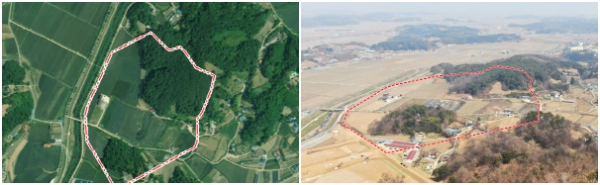 우두동 후보지, 우두동 드론 사진