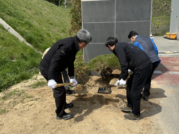 세종기후환경네트워크 및 세종시민들과 함께하는 탄소절감 식목행사 모습