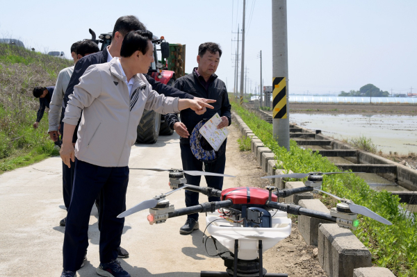 벼 직파 연시회 모습