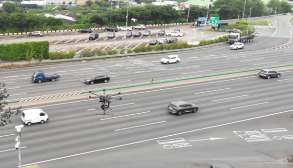 법규위반차량 드론단속 전경